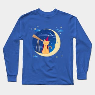 The cat astronomer Long Sleeve T-Shirt